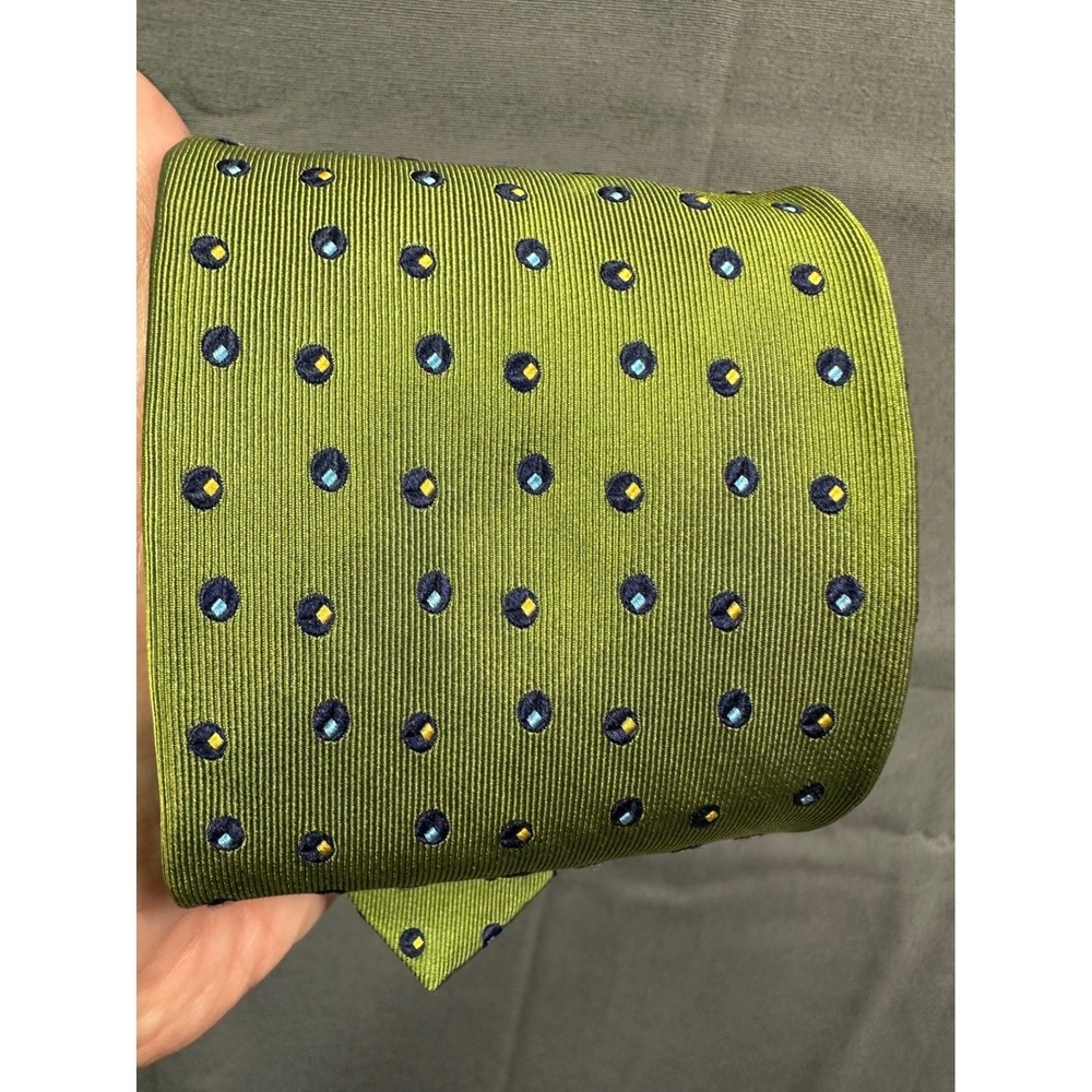 Ermenegildo Zegna Silk Tie Green‎ Polka Dot Men's